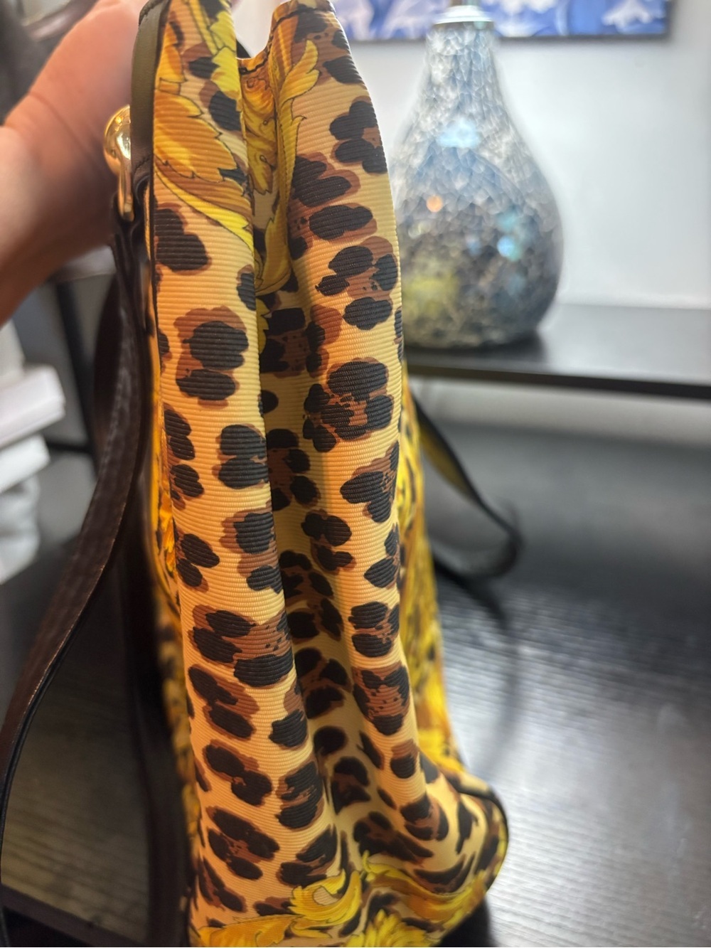 Vintage Gianni Versace 1990s Archival Baroque Leopard Print Coated Canvas Bag - Picture 5 of 16